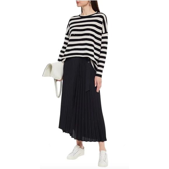 Brunello Cucinelli Wide Striped Crewneck Sequin Embellished Sweater w/ Monili - Picture 1 of 16